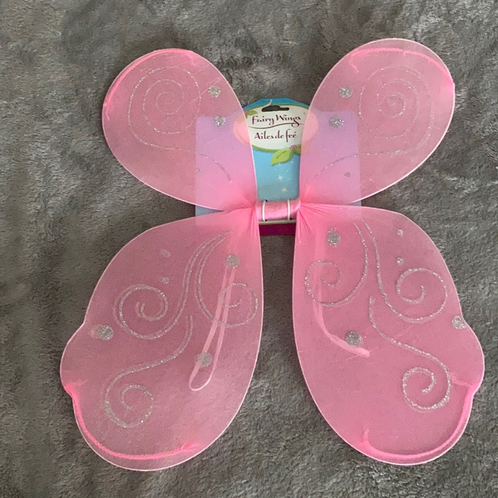 Pink & silver Fairy wings